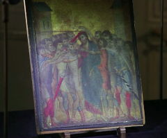 13th century painting 'Christ Mocked' discovered in woman's home above hot plate 