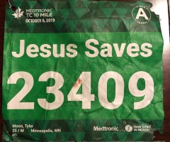 Runner wearing ‘Jesus Saves’ bib collapses during race, saved by man named Jesus