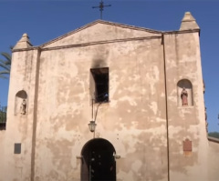 Catholic churches vandalized, 1 torched with churchgoers inside