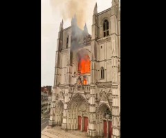 15th century Nantes Cathedral damaged in fire; French authorities open arson investigation