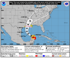 Hurricane Delta tracker: Storm barreling toward already hard-hit gulf coast 