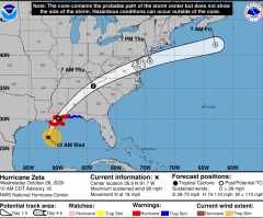 Hurricane Zeta tracker: Gulf coast prepares for another direct hit 