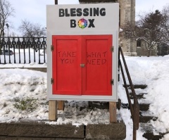 New York church installs ‘blessing box’ for neighbors surviving harsh winter amid COVID lockdowns