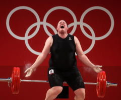 Trans-identified Olympian eliminated from women's weightlifting competition, fails to register lift 