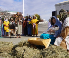 Nativity scene held outside Supreme Court day after abortion arguments: 'Humanity of the baby'