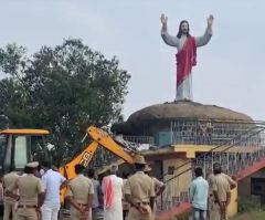 20-foot tall Jesus statue destroyed by gov’t in India after Hindu nationalists complain