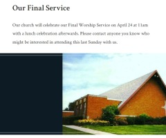 ‘The pandemic killed us': Church running since 1848 to hold final service Sunday