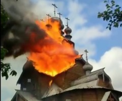 Historic 16th century Ukrainian monastery burns to ground after shelling by Russian forces 