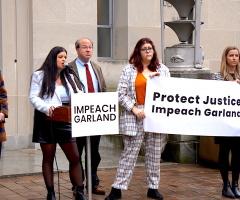 Protesters demand Attorney General Garland's impeachment following raid on pro-life activist's home