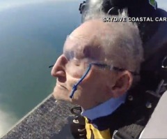 Spirited North Carolina preacher goes skydiving for his 98th birthday