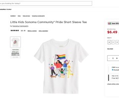 LGBT gear at Kohl's: 'Little kids' T-shirt with transgender flag, 'proud' rainbow baby bib