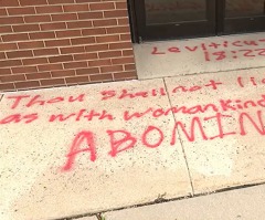 LGBT-affirming church vandalized with Leviticus 18:22