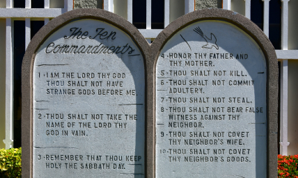 How about posting the Ten Commandments in churches?