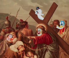 Jesus ‘Looney Tunes’ painting removed from exhibit amid outcry for mocking Christianity 