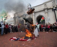 House Republicans replace US flags torched by protesters at Union Station