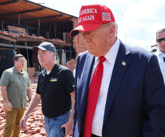 Trump declares 'God is strongly with us' as he visits hurricane-ravaged Georgia