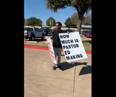 Protester arrested after causing 'disturbance' outside Texas megachurch