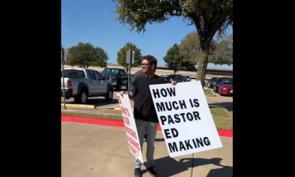 Protester arrested after causing 'disturbance' outside Texas megachurch