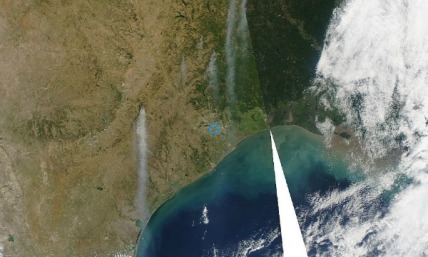 Texas Wildfire Satellite Photos by NASA