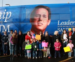 Social Conservative Coalition on Michigan Bus Tour Supporting Santorum