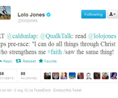 Lolo Jones Mouths 'I Can Do All Things Through Christ...' Before 100M Hurdles