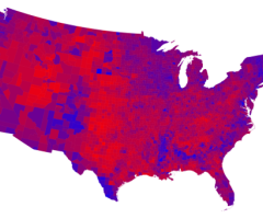 Election Map Shows Mostly Purple, Not Red and Blue, Nation