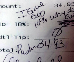 Pastor Stiffs Waiter on Tip: 'I Give God 10 Percent, Why Do You Get 18'